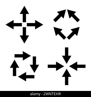 Fullscreen Icon. Arrows are squares. Vector illustration. EPS 10. stock image. Stock Vector