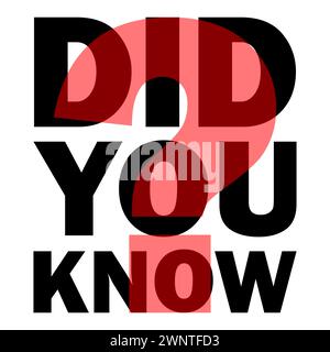 did you know sign on white background. Vector illustration. stock image. EPS 10. Stock Vector