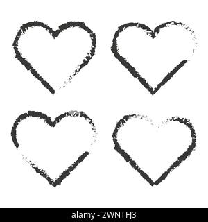 Ink and brush hand painted sign of heart. Vector illustration. EPS 10. Stock image. Stock Vector