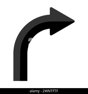 Arrow angle turning to right icon. Vector illustration. EPS 10. stock image. Stock Vector