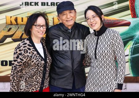 Los Angeles, United States. 03rd Mar, 2024. LOS ANGELES, CALIFORNIA, USA - MARCH 03: Susan Hong, James Hong and April Hong arrive at the World Premiere Of DreamWorks Animation And Universal Pictures' 'Kung Fu Panda 4' held at AMC The Grove 14 on March 3, 2024 in Los Angeles, California, United States. (Photo by Xavier Collin/Image Press Agency) Credit: Image Press Agency/Alamy Live News Stock Photo