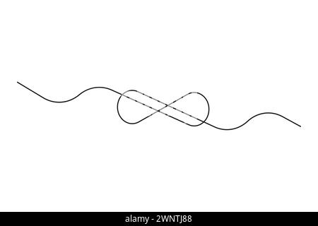 Infinity symbol drawn by one line. Vector illustration. EPS 10. Stock image. Stock Vector