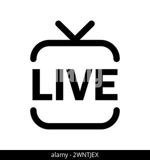 Tv icon. Live tv symbol. Linear style sign for mobile concept. Vector illustration. EPS 10. stock image. Stock Vector
