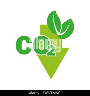 Reducing CO2 emissions sign. Stop climate change symbol. EPS 10. Stock image. Stock Vector