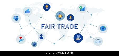 icon fair trade for business commerce financial partnership producer market sale Stock Vector