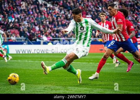 Madrid, Spain. 03rd Mar, 2024. La Liga soccer match Atletico de Madrid vs Betis at Civitas Metropolitano stadium in Madrid. 03 March 2024 900/Cordon Press Credit: CORDON PRESS/Alamy Live News Stock Photo