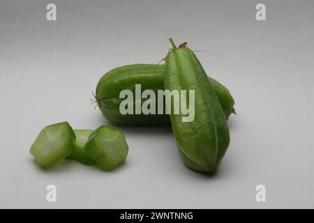 Averrhoa bilimbi Isolated on white background Stock Photo