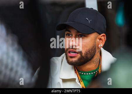 MANAMA, BAHRAIN, Bahrain International Circuit, 2.March.2024: Neymar da Silva Santos Júnior of Brazilian Footballer during Formula One Bahrain Grand P Stock Photo