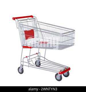 empty shopping cart isolated on a white background 3d render Stock Photo