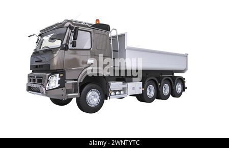 Isolated image of a new, heavy-duty dump truck, 3d render Stock Photo