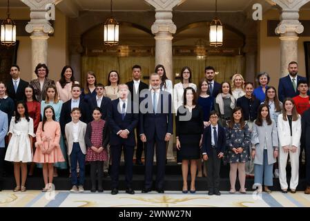 Madrid, Spain. 04th Mar, 2024. Spanish King Felipe VI during the audience to the winners of the 41y42 th edition of the contest ' ¿Qué es un Rey para tí? ' in Madrid on Monday, 4 March 2024. Credit: CORDON PRESS/Alamy Live News Stock Photo