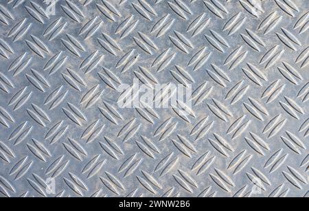 metal silver checker plate, texture background Stock Photo