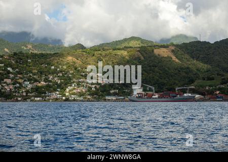 The urban area around Roseau in Dominica Stock Photo