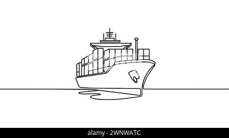 Line Drawing Of Container Ship Model Ships Line Drawing Ship
