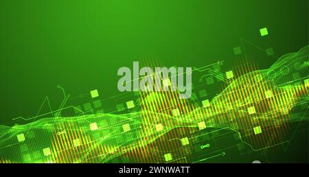 Wireframe Big Data concept. Abstract digital futuristic vector illustration on technology background. Data mining and management concept. Hand drawn a Stock Vector