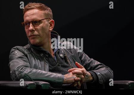 Laurence Fox and Calvin Robinson reunite and talk at event hosted by David Vance and Peter Mcilvenna, Stock Photo