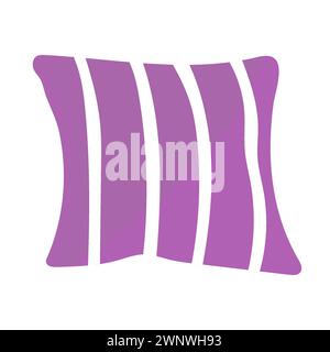 Violet White Stripe Pillow Illustration Stock Vector