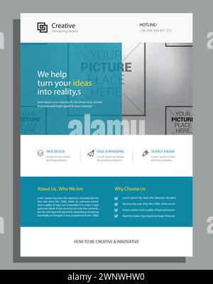 Design annual report, cover, vector template brochures, flyers, presentations or leaflet Stock Vector