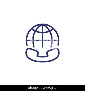 international call line icon with a phone Stock Vector