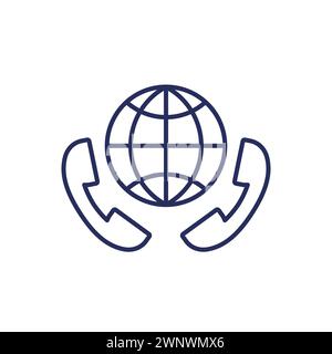 international phone call line icon Stock Vector