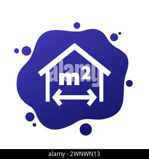 building, house size icon, vector Stock Vector