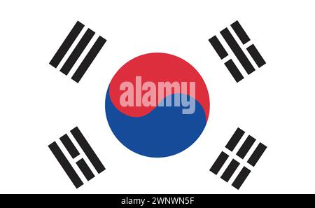 National Flag South Korea, Background of South Korea Stock Vector