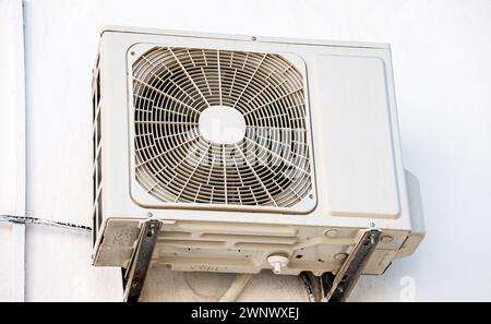 Air conditioner on the wall. Stock Photo