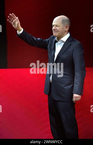 Rome, Italien. 02nd Mar, 2024. German Chancellor, Olaf Scholz during the election congress of the Party of European Socialists (PES) ahead of the upcoming 2024 European elections, on March 2, 2024 in Rome Credit: dpa/Alamy Live News Stock Photo