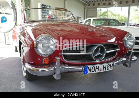 Itterbeck, Germany - Nov 1 2022 Front of a red Mercedes-Benz 190 SL Stock Photo