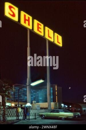 Shell gas station in Las Vegas Nevada USA in 1981 Stock Photo