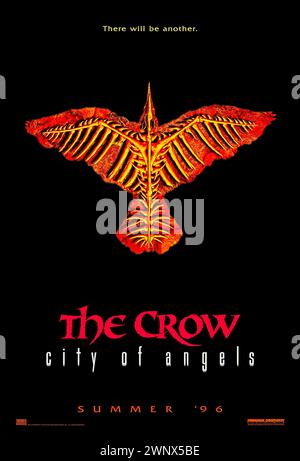 The Crow: City of Angels (1996) directed by Tim Pope and starring Vincent Perez, Mia Kirshner and Richard Brooks. The spirit of the Crow resurrects another man seeking revenge for the murder of his son. Photograph of an original 1996 US advance poster. ***EDITORIAL USE ONLY*** Credit: BFA / Miramax Films Stock Photo