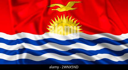 The Flag of The Republic of Kiribati with a Ripple Effect Stock Photo