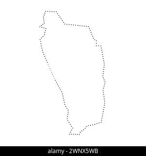 Vector Dotted Map of Dominica. Simple Silhouette of Dominica. National ...