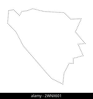 Bosnia and Herzegovina country simplified map. Black dotted outline contour. Simple vector icon. Stock Vector