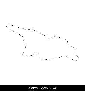 Georgia country simplified map. Black dotted outline contour. Simple vector icon. Stock Vector