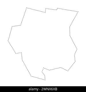 Suriname country simplified map. Black dotted outline contour. Simple vector icon. Stock Vector