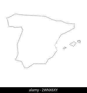 Spain map outline - smooth simplified country shape map vector Stock ...