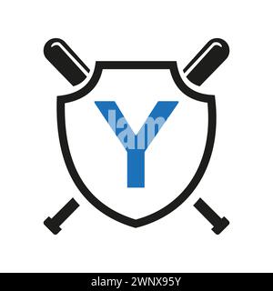 Letter Y Baseball Logo Design Vector Template. Baseball Club Symbol Stock Vector
