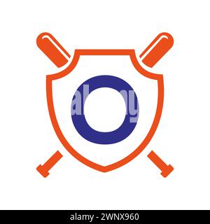 Letter O Baseball Logo Design Vector Template. Baseball Club Symbol Stock Vector