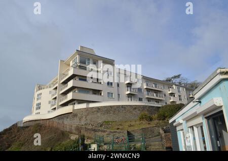 The Osborne Clifftop Apartment Building by Rotherslade Bay, Swansea, Wales, United Kingdom. 19th February 2024. Stock Photo