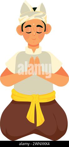 nyepi hindu man Stock Vector