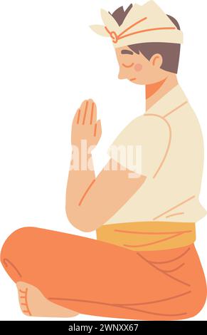 nyepi balinese man Stock Vector