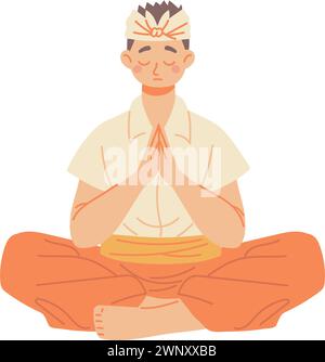 nyepi man in silence Stock Vector
