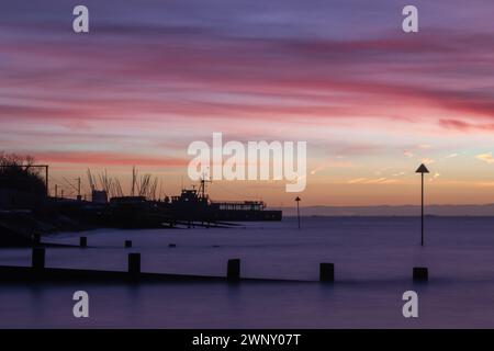 Sunrise at Old Leigh, Leigh-on-Sea, near Southend-on-Sea, Essex, England, United Kingdom Stock Photo