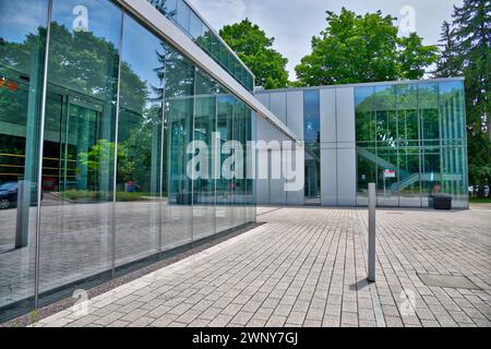 Building exterior of a modern campus building - contemporary architecture. Stock Photo