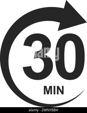 Timer sign 30 min on white background. Countdown Stock Vector Image ...
