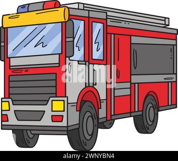 Firefighter Truck Cartoon Colored Clipart Stock Vector Image & Art - Alamy
