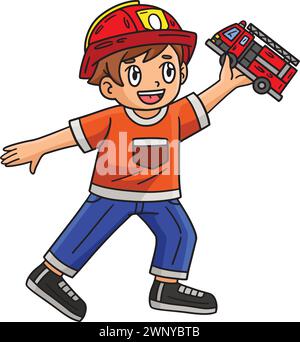 Firefighter Truck Toy Cartoon Colored Clipart Stock Vector Image & Art ...