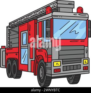 Firefighter Truck Cartoon Colored Clipart Stock Vector Image & Art - Alamy