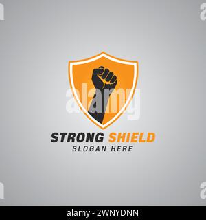 Strong Shield Logo Design Concept, Shield Logo Design Stock Vector